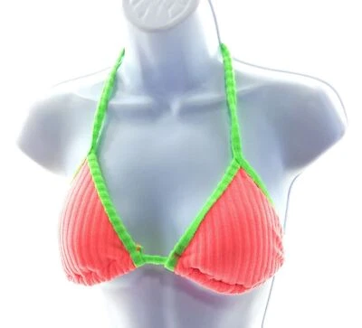 Top de baño No Boundaries Juniors naranja neón y verde talla pequeña Foto 1 de 4