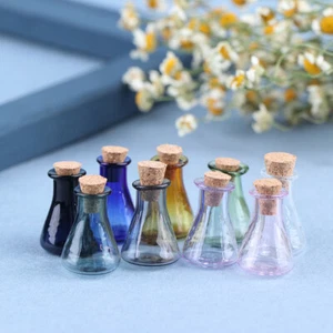 2Pcs Mini Glass Color Bottle Wishing Bottle Tiny Jar Vial Mini Storage Bottle-j - Picture 1 of 21