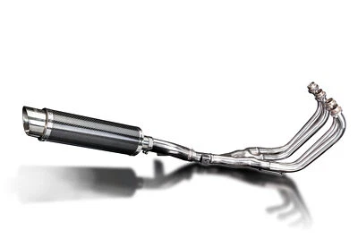 Silenciador de fibra redonda de carbono Yamaha XJ600 S/N Delkevic 4-1 escape 14" 92-03 Foto 1 de 4