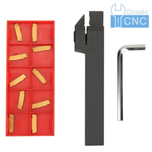 1* MGEHR1616-2 CNC External Cut-Off Grooving Tool Holder + 10Pcs 2mm inserts - Imagen 1 de 7