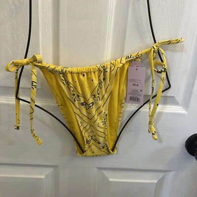 Nuevo con etiquetas Parte inferior de bikini Wild Fable estampado bandana corbata lateral pierna extra alta talla S Foto 1 de 4