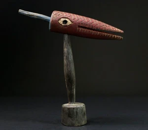 Escultura aviar senufo africana tallada a mano madera tribal prosperidad arte-G2355 - Imagen 1 de 24