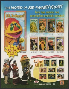 SID & MARTY KROFFT - Orig. 1999 Trade AD / ADVERT_ Iron-ons Promo_ H.R. Pufnstuf - Bild 1 von 1