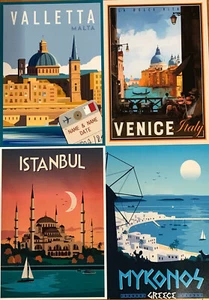 Holiday Printed Posters Countries Prints Retro Man Cave Home Décor Wall Art Bar - Picture 1 of 138