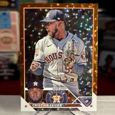 2023 Topps Cristian Javier RARE Orange Foilboard Centered SSP /299 ⭐️ MINT - Image 1 of 2