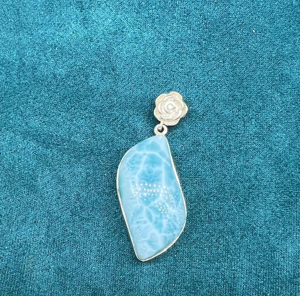 Ciondolo Larimar Dominicano Argento Sterling 925 - Immagine 1 di 1