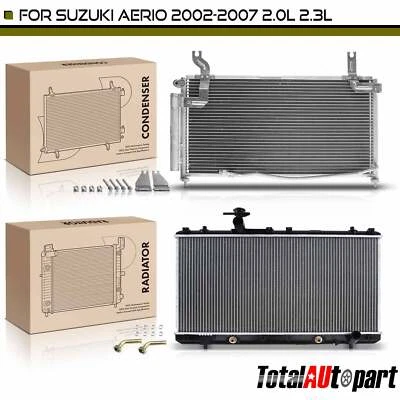 Nuevo kit de refrigeración de radiador y condensador de CA para Suzuki Aerio 2002-2007 L4 2,0 L 2,3 L Foto 1 de 4