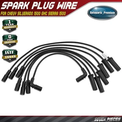 7pcs Spark Plug Wire Set for Chevrolet Silverado 1500 GMC Sierra 1500 1999-2001 - Image 1 of 4