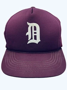 1917 Detroit Tigers Logo Hat Vintage 1970’s/80s SnapBack Trucker Maroon Hat MLB RARE - Bild 1 von 12