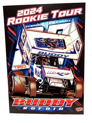 2024 Buddy Kofoid Rookie #83 Roth Ent World of Outlaws Sprint Car Dirt Postal Foto 1 de 2