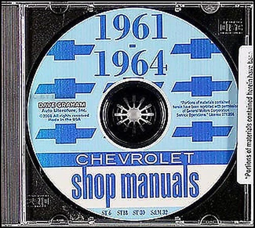 Impala Bel Aria Negozio Manuale CD 1961 1962 1963 1964 Ss Chevrolet Biscayne - Immagine 1 di 1