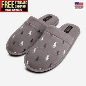 Polo Ralph Lauren Men's Klarence Scuff Plaid Slippers NAVY/Brown/Black SIZE 8-13 - Picture 1 of 54