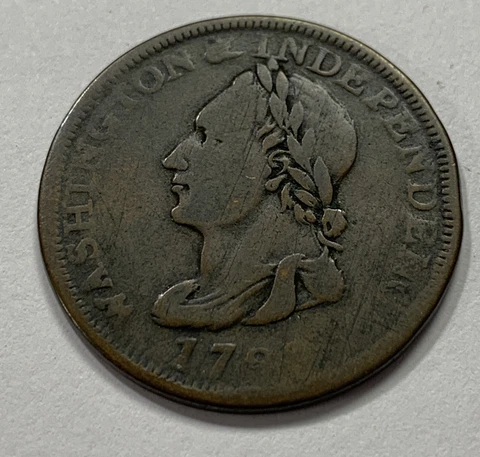1783 Large Cent, Washington Independence Colonial Coin, Rare. #1677 Cover