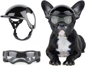Small Dog Helmet & Goggles - Adjustable Safety Gear w/Ear Holes for Puppies - Picture 1 of 17