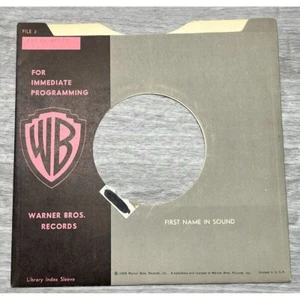 Warner Brothers Records Company Record Sleeve 45 RPM Vinyl Pink Black Cardstock - Picture 1 of 5