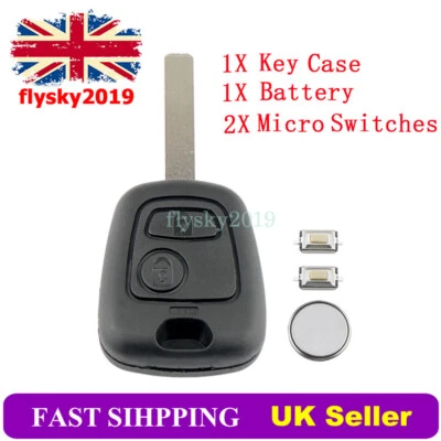 2 Button Remote Key Fob Case Battery For Peugeot 107 207 307 Citroen Repair Kit