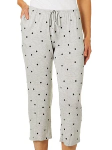 Ellen Tracy Women's Drawstring Lounge Capri, Grey, Medium or Regular - Picture 1 of 3