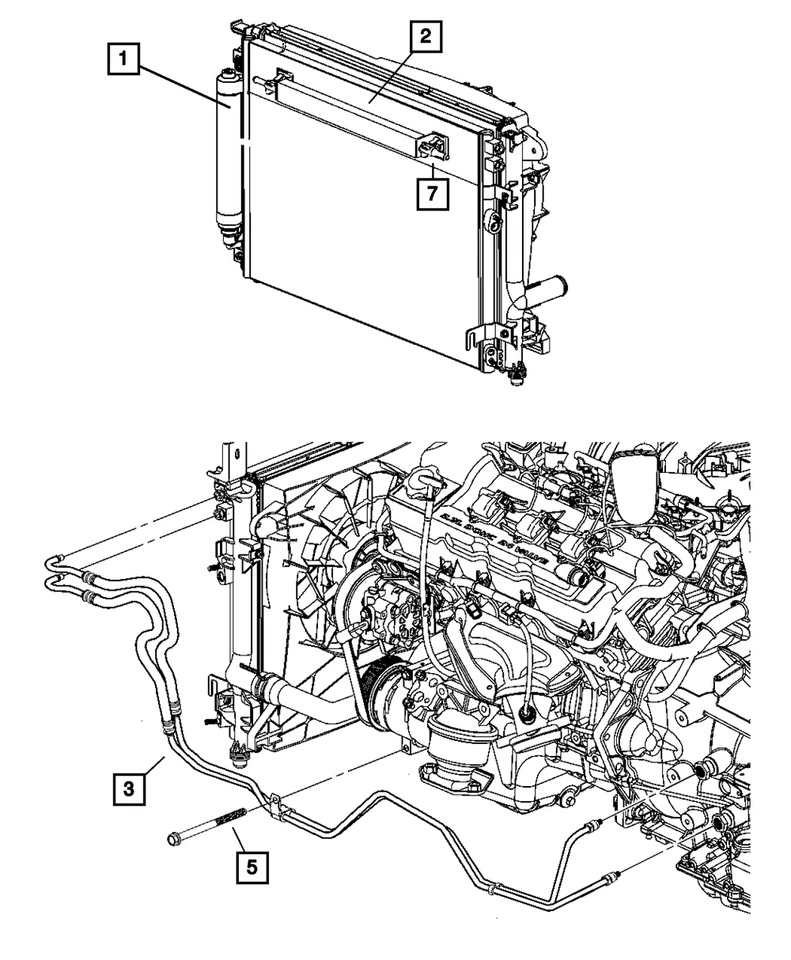Tubo y manguera de enfriador de aceite Mopar genuino 55038151AE Foto 1 de 1