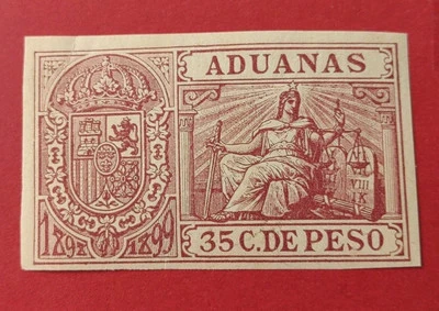 Spain & Colony .Aduanas 1899 .35c.de Peso MOG - Image 1 of 2