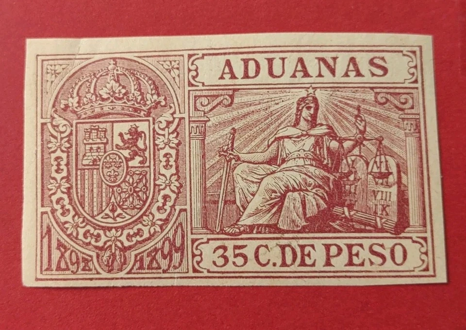Spain & Colony .Aduanas 1899 .35c.de Peso MOG - Image 1 of 2