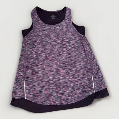 Camiseta sin mangas Tangerine M púrpura jaspeado cuello redondo capas ciruela espalda deportiva activa Foto 1 de 4
