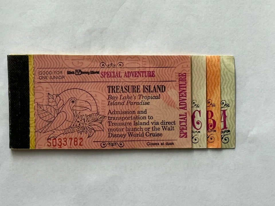 1975 DISNEY WORLD JUNIOR 16 RIDE 2 DAY TICKET BOOK WITH 12 ATTACHED TkTS - 2044 - Image 1 of 1