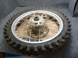 2013 RMZ250 Complete Rear Wheel OEM Silver Excel Rim Rotor Hub Suzuki RMZ 07-16 - Picture 1 of 10