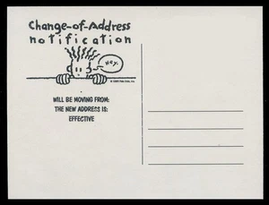 SCOTT #CVUX4-20, UPSS # PB3a2, VARIETY CAC104 - CHG OF ADD, MAN ON FENCE, NO STP - Picture 1 of 3