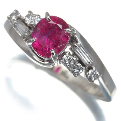 Auth TASAKI Ring Ruby 0.83ct Diamond Classic US5.25-5.5 900 Platinum - Image 1 of 4