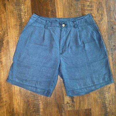 Pantalones cortos chinos de tiro medio gris/azul REI para mujer talla 10 vintage Foto 1 de 4