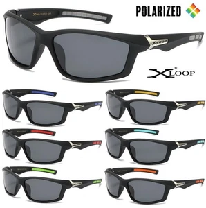Mens Polarized Sunglasses - Xloop Wrap Around Frame Polarised Lens Cat 3 UV400 - Picture 1 of 8
