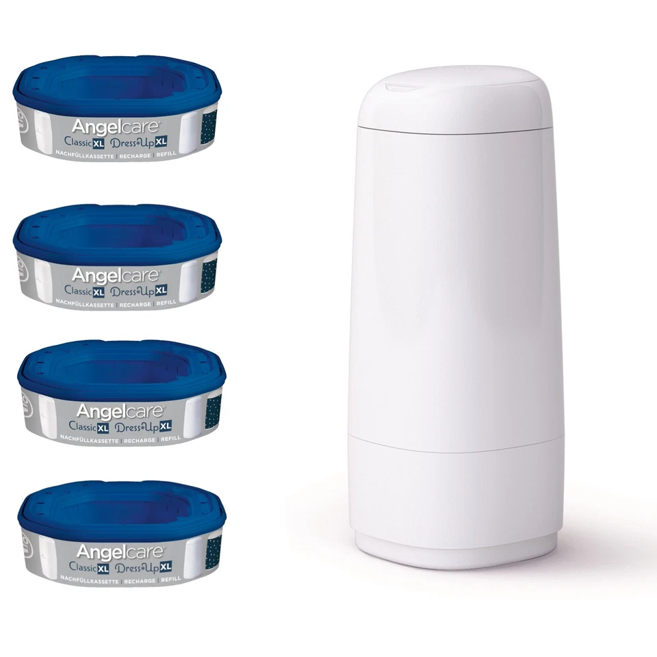 Angelcare Windeleimer Dress-Up XL 66 cm Höhe inklusive 4 Nachfüllkassetten NEU
