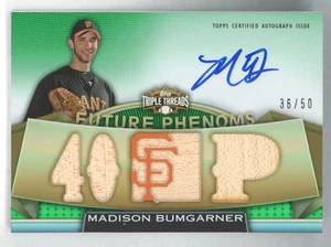 Madison Bumgarner 2011 Topps Triple Threads Auto Patch #d /50 Future Phenoms - Picture 1 of 2