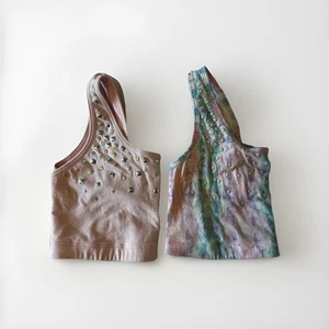 Victoria's Secret Pink Damen Sport Medium Glitzer Nieten verziert Crop Set 2 - Bild 1 von 6