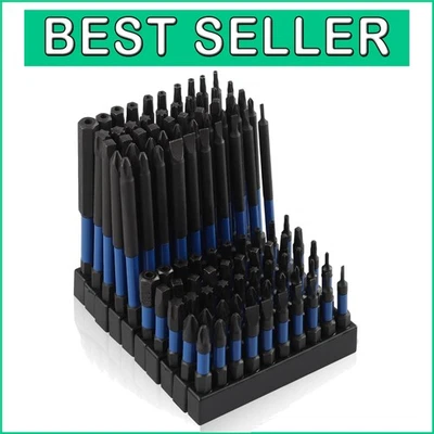 100 Pcs Screwdriver Bit Set - S2 Steel with Magnetic Tips & Durable Storage Case - Image 1 of 4