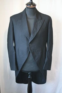 Vintage 40's Montague Burton black wool tailcoat size small goth theatre revival - Picture 1 of 16