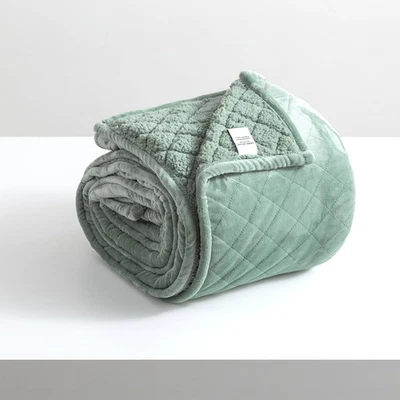 Heston Sherpa Velvet Blanket Eucalyptus - image 1 of 4