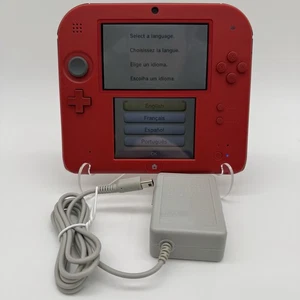 Nintendo 2DS Handheld Console Red & Black + Charger + Stylus - Refurbished Good - Picture 1 of 9