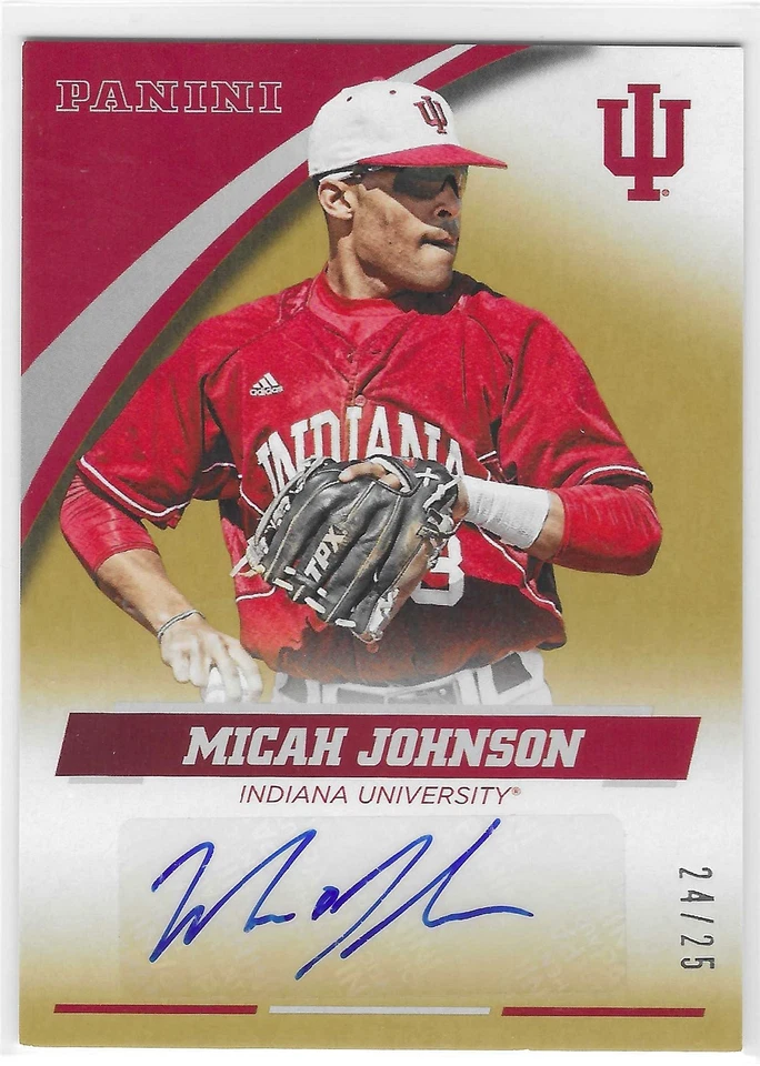 Panini Indiana Team Collection 2016 Micah Johnson dorado automático/autógrafo #/25 Foto 1 de 1