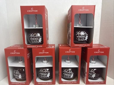 Juego de 6 tazas de bola con pajitas para equipo de panadería navideña Foto 1 de 4