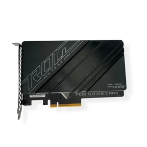ASUS ROG PCIe 5.0 M.2 Carte NVMe SSD Adaptateur d'extension Gen 5 Dissipateur thermique haute vitesse - Photo 1/13