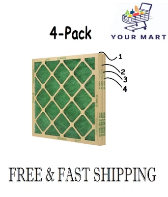 (4 Pack) Flanders Air Filters, 16" X 20" X 1" Precisionaire Nested Glass, Green - Image 1 of 4