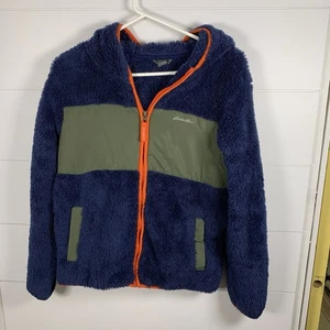 Eddie Bauer Polar Cremallera Sudadera con Capucha Chaqueta Niños Talla L Azul Suave Esponjoso - Imagen 1 de 11