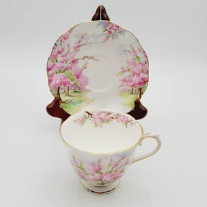 Tazza da tè e piattino vintage Royal Albert fine porcellana Blossom Time Inghilterra da collezione - Foto 1 di 10