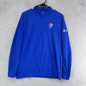 Under Armour Heatgear 1/4 Zip Medium Blue Pepsi Employee Workwear Pullover 5A - Picture 1 of 7