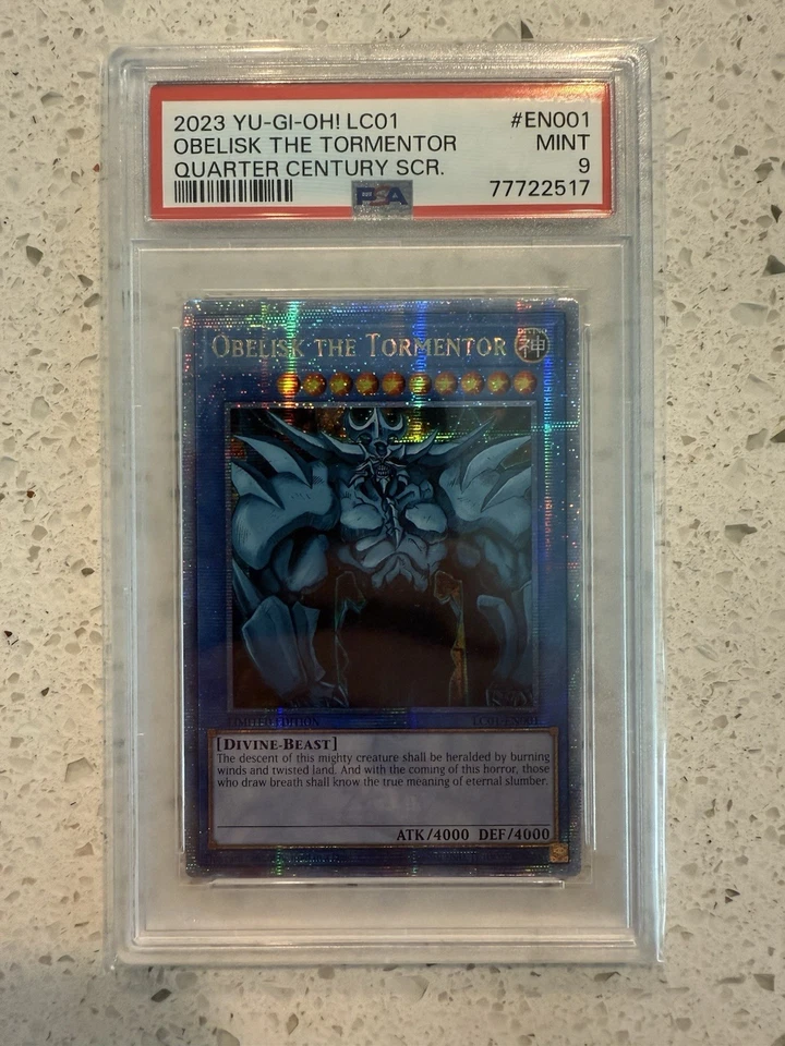 Yu-Gi-Oh! Obelisk the Tormentor (Quarter Century Secret Rare) PSA 9 ITA Error - Image 1 of 1