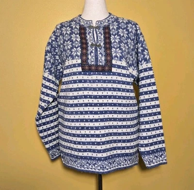 Devold 1853 Olmes Carretti Hook Pewter Large Vintage Wool Sweater Blue 100% Wool - Image 1 of 4