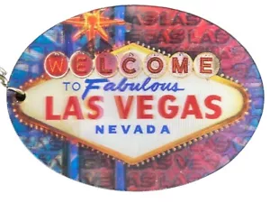 Llavero de doble cara ovalado 3D Welcome to Fabulous Las Vegas Nevada - Imagen 1 de 1