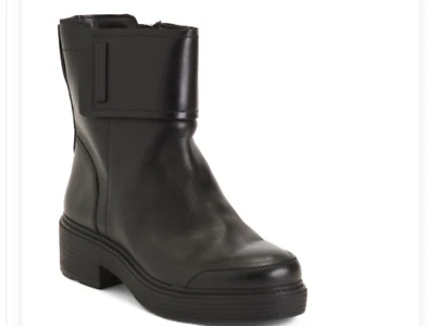 Novas Botas de Moto Femininas Franco Sarto Karrie Couro Preto Tamanho 7.5 - Imagem 1 de 4