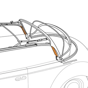 1961-1971 Beetle Convertible Quarter Facing Synthetic Inner Bows - Picture 1 of 2